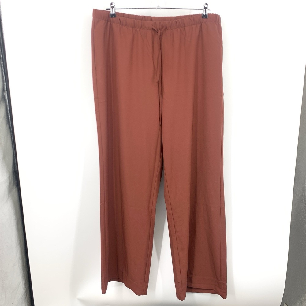 Torrid Women Size 2 2X 18 20 Pants Fired Red Wide Leg Pull On Crepe Trouser High